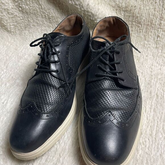La Milano Palmer Men’s lace up leather wingtip black Oxford shoesSZ12 main image 5
